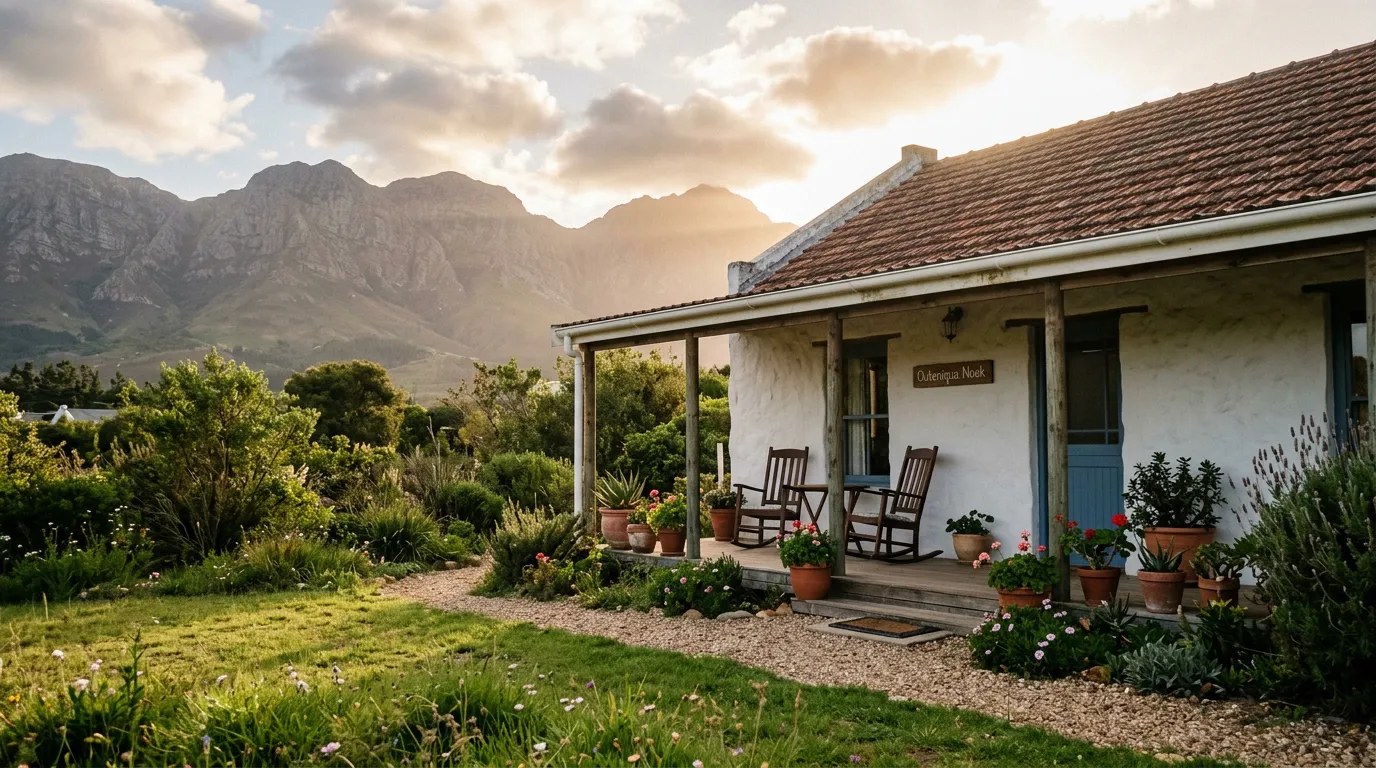 Self-catering cottage in George with Outeniqua Mountains in the background