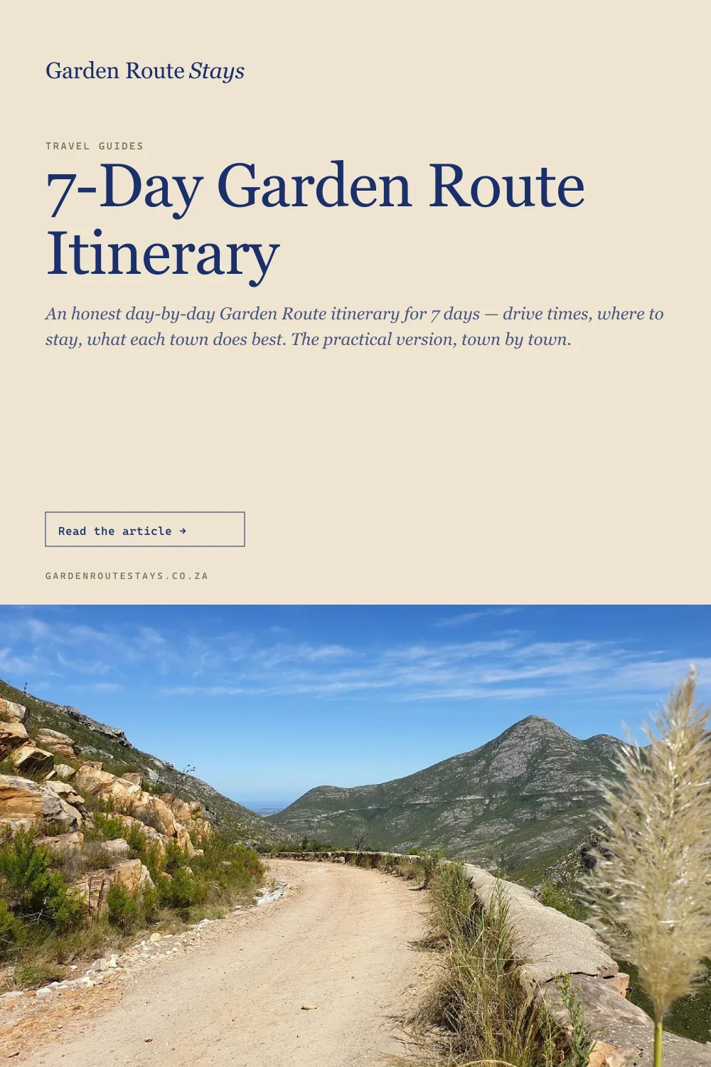 Pinterest pin: 7-Day Garden Route Itinerary