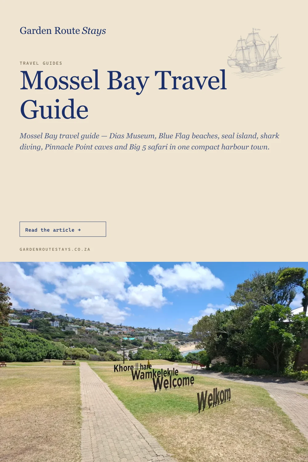Pinterest pin: Mossel Bay Travel Guide