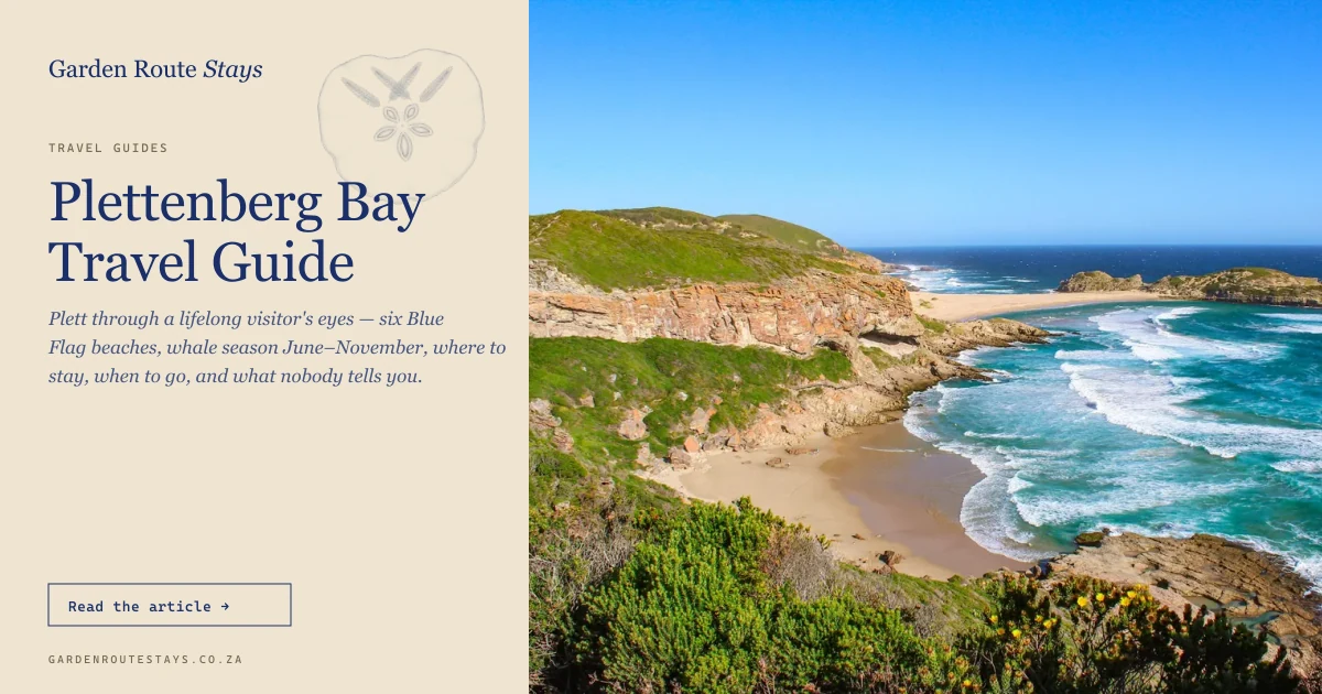 Robberg Peninsula and beach at Plettenberg Bay, Garden Route South Africa — turquoise surf wrapping the sandy isthmus to The Island
