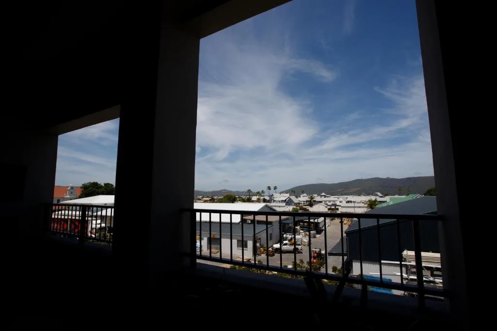 Scenic view of Knysna town and mountains from the apartment balcony