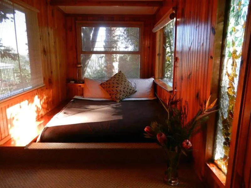Cozy bedroom with bed, decorative pillows, and bright natural light from windows