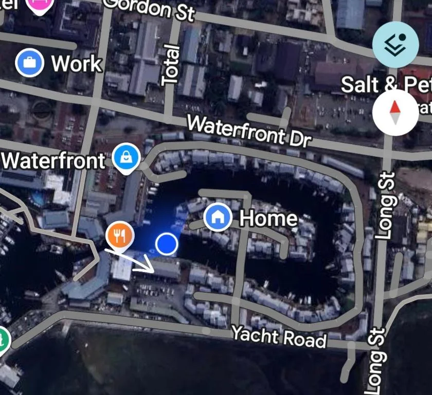 Map view showing property location near Knysna waterfront and local amenities