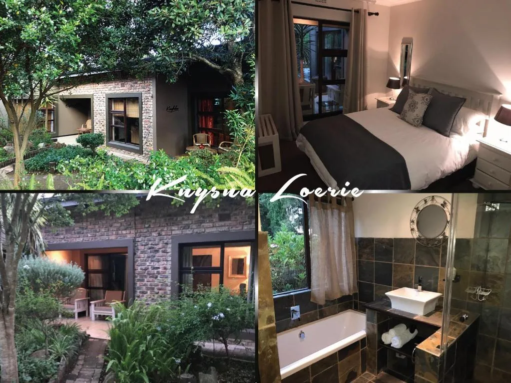 Collage showcasing property exterior, bedroom, deck, and bathroom facilities